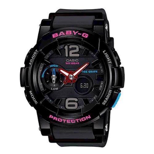 Image of Baby-G sort resin med stål quartz multifunktion Dame ur fra Casio, BGA-180-1BER